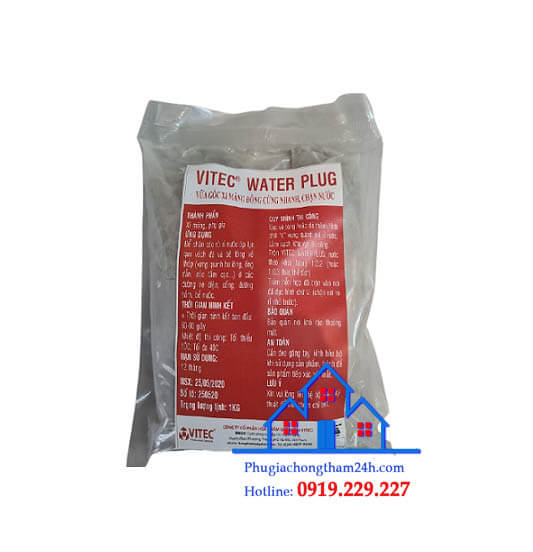 Vitec water plug - vữa đóng cứng nhanh chặn rò rỉ nước tức thời