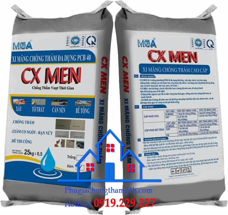  Xi Măng chống thấm CX MEN chống thấm hố thang máy