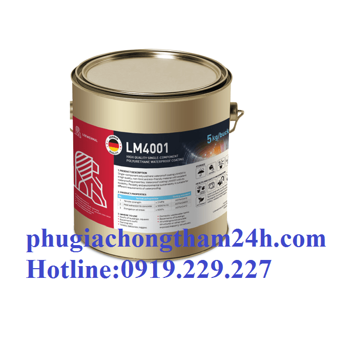 LM4001 thùng 5kg - Chất chống thấm polyurethane 1 thành phần