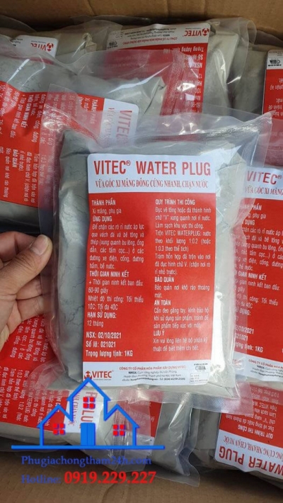 Vitec water plug - vữa đông cứng nhanh chặn rò rỉ nước tức thời