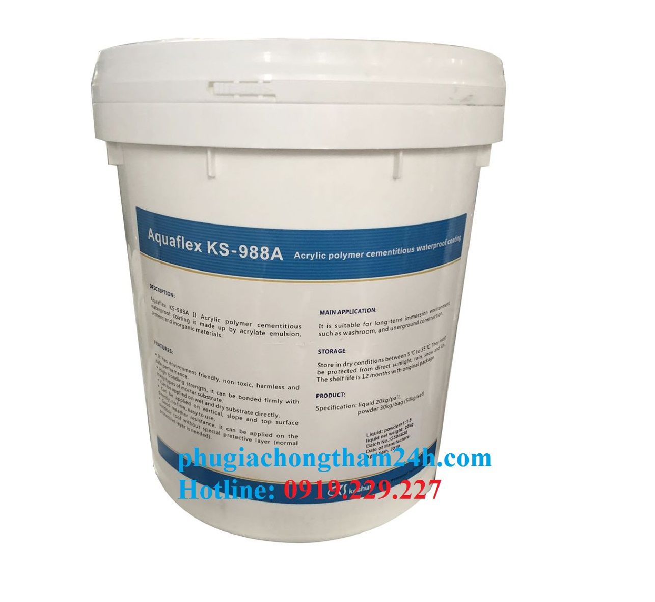 Aquaflex KS - 998A Chống thấm 2 thành phần gốc Acrylic Polymer xi măng