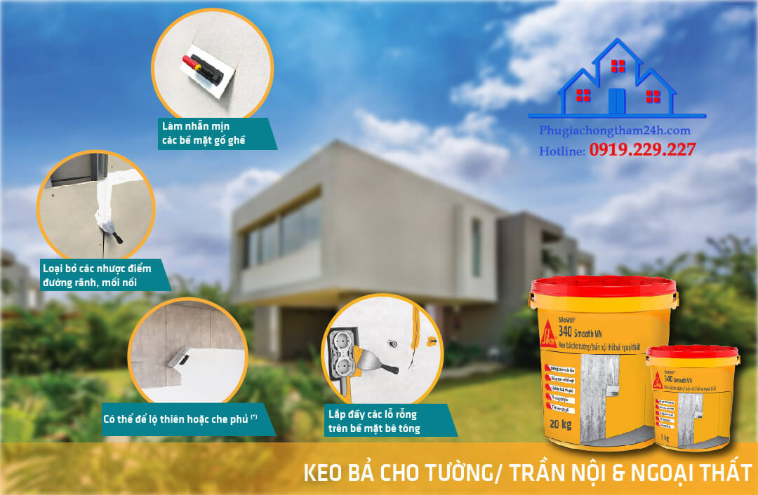 Các ứng dụng của keo bả tường