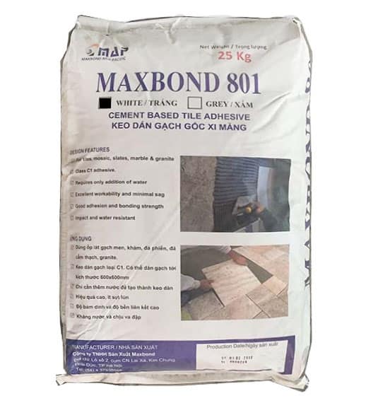 Keo dán gạch Maxbond 801 - Gốc xi măng