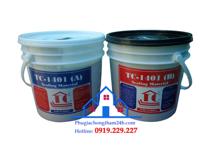 Nhựa Epoxy TCK-1401 2kg/bộ (Made in Korea) keo trám vết nứt bê tông