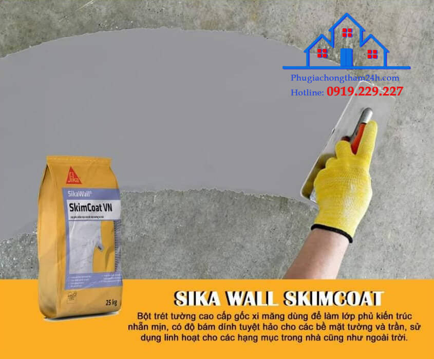 Thi công lớp phủ nhẵn mịn SikaWall SkimCoat