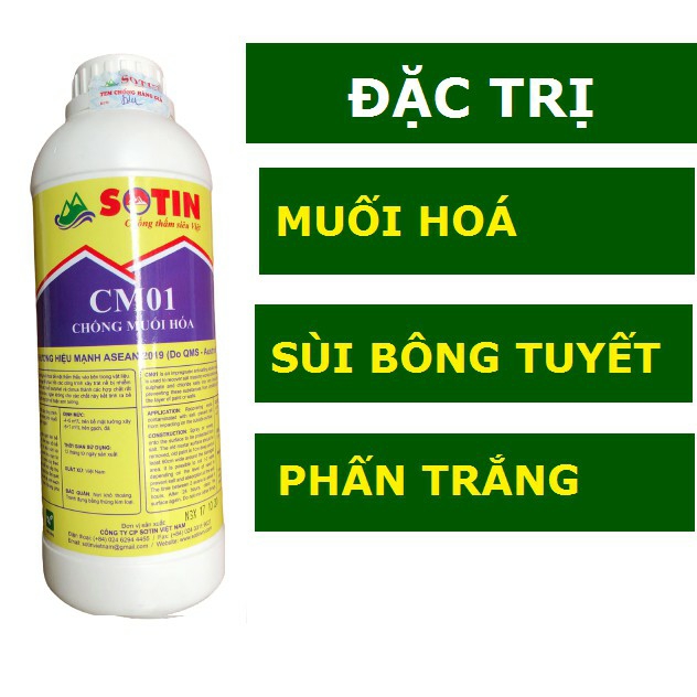 Cách xử lý tường nhà bị sùi, bong tróc, mốc nấm trắng, muối hoá, phấn trắng , sotin cm01